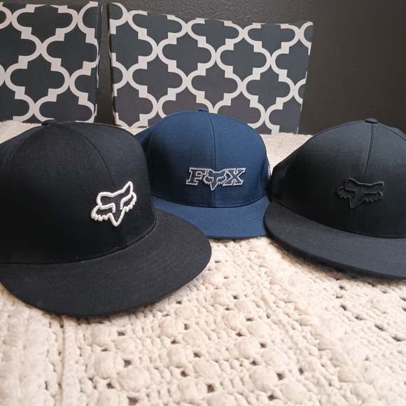 3 Fox Racing Fitted 7 3/4 Cap Lot 100% Wool Hats All Pro Embroidered‎ Y2K Street - Picture 1 of 16